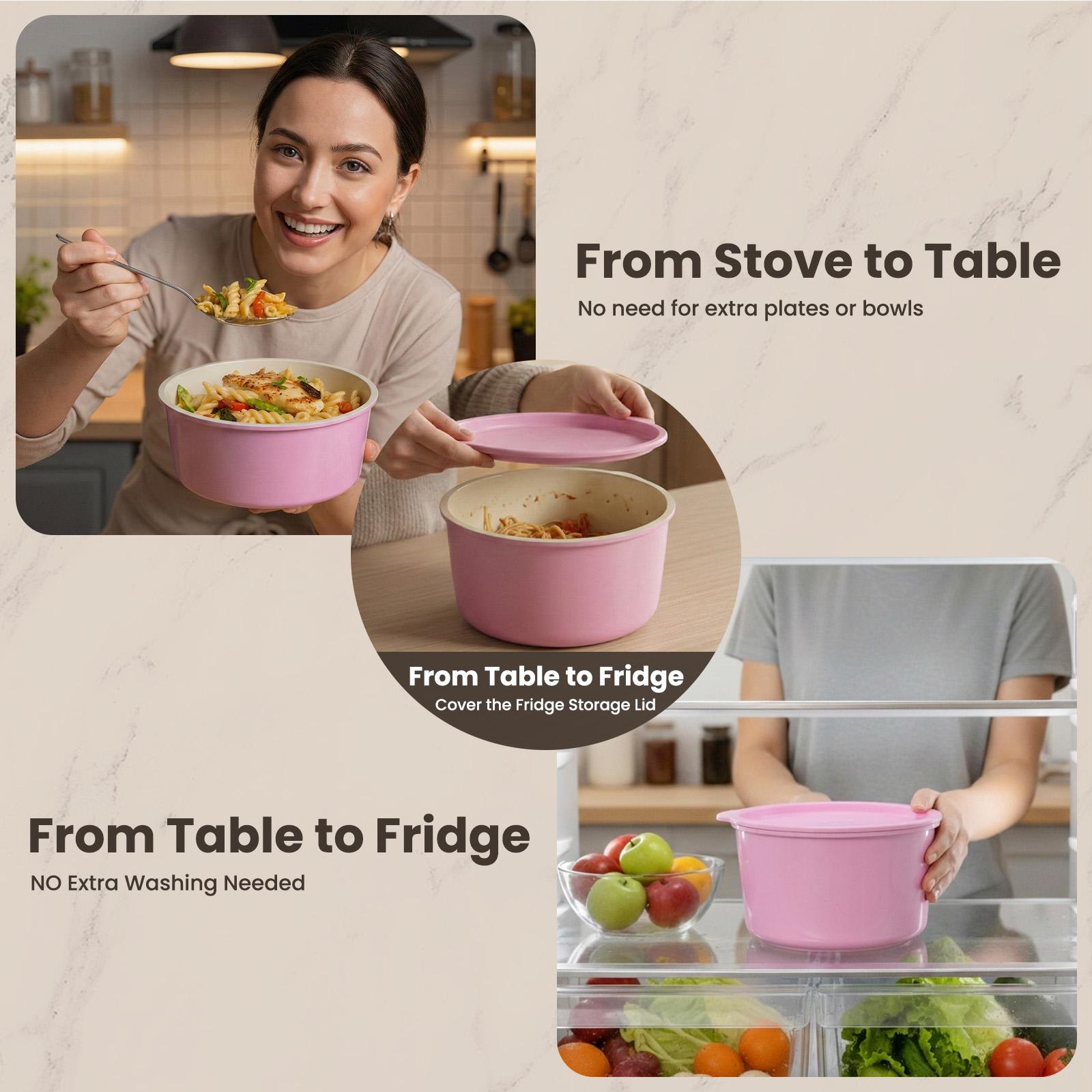 OOAK Dishwasher safe]Kikcoin Nonstick Oven Safe pots pans set