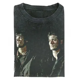 Supernatural Vintage T-Shirt Dean and Sam Winchester Tee 90s Retro Graphic Horror TV Series Fan Shirt