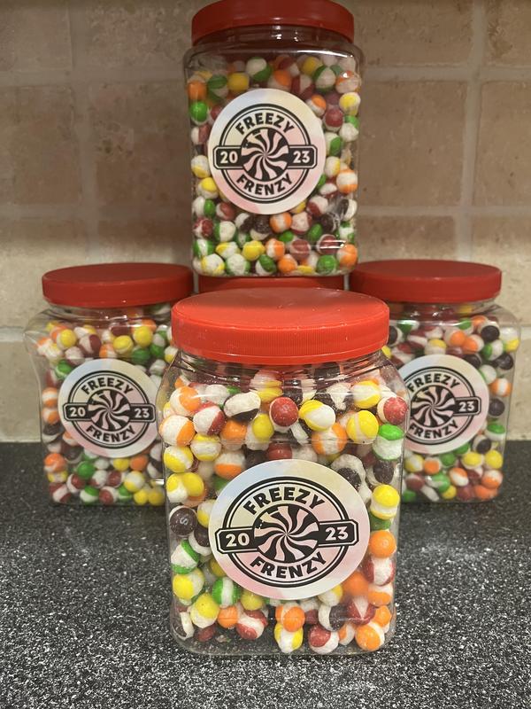 FreezyFrenzy Freeze Dried Skit Crunchies Candy Original Flavor 1.2lb (22oz) Tub Jar Container