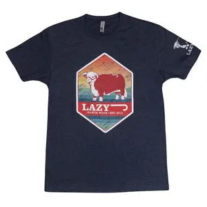 Lazy J Ranch Rain Hereford T-Shirt - Navy