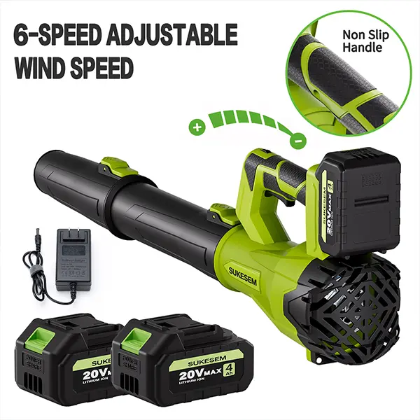 SUKESEM Cordless Leaf Blower - 580CFM, 160MPH, 3 Speed Levels, 2x4.0Ah Batteries, Fast Charger - Handheld Portable Battery Powered Blower for Home Garden Use, Handheld Cordless Blower, Portable Leaf Blower