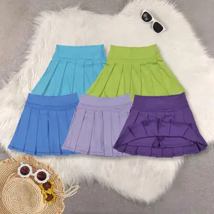 New cute Sibling Yoga Kids Girls Yellow High Waist Skorts Summer Activewear Comfortable Soft Material for Children's Clothing Children Clothes Summer Girls Yoga skirts Girls Athletic Wear Toddler Girl Outfit short skirt