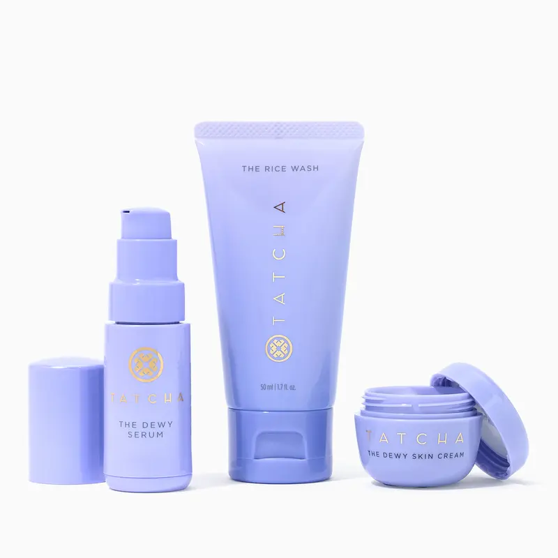 TATCHA Travel 3pc Kit: Dewy Skin Cream and Dewy Serum w/ Rice Wash