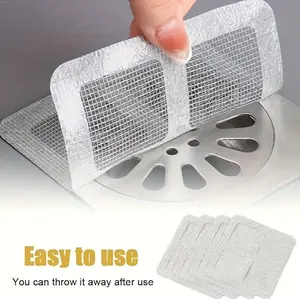 Disposable floor drain sticker, disposable hair drain 【Buy 1 get 80 pcs】Disposable floor drain sticker, hair catcher, multi-functional anti-clogging filter sticker, suitable for bathrooms, bathtubs, sinks, laundry rooms, and kitchens.