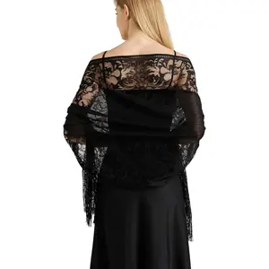 Lace Floral Shawls and Wraps for Women Evening Formal Dresses Wedding Bridal Shawl Scarf