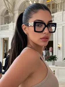 Unisex Large Frame Non-Prescription Glasses, Ideal for Office Work, Reading, Phone Use, Street Photography, Casual Daily Wear, Square Frames Glasses