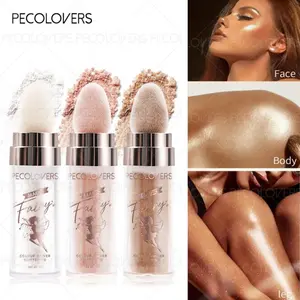 Glitter Highlighter Powder Waterproof High-gloss Lasting Brighten Face Body Contouring Enhancing Bronzer Illuminator Pearlescent Highlighter Stick