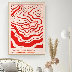 Affirmation Poster 70s Red Wall Art Trendy Hippie Print Vintage Poster Decor Glossy