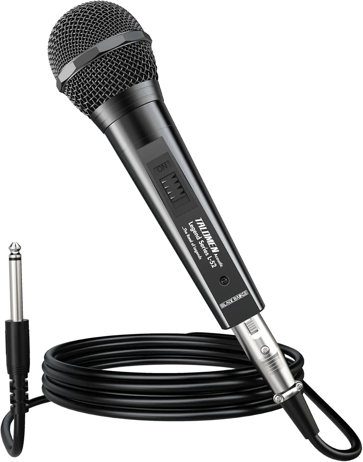 Talomen L52 Wired Dynamic Microphone - Metal Cardioid Vocal Mic with 20ft XLR Cable, 50Hz-16kHz Frequency Response, 2.22 lbs for Karaoke, Podcasts, DJs