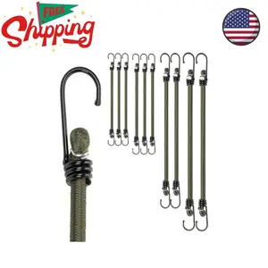 Bungee Cords with Hooks, 10 Pack, Assorted Sizes