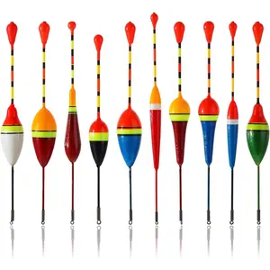 10 Pcs Fishing Bobbers,Oval Trout Float Foam Fishing Floats Wood Slip Fishing Bobbers, Bobber Stopper Spring Stick Slip Floats Accessories.