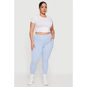 Plus Size High Waisted Cell Phone Pocket Leggings