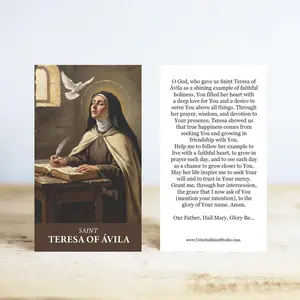 St. Teresa of Avila Prayer Cards | Wallet Size | 50, 100, 250, 500, 1000