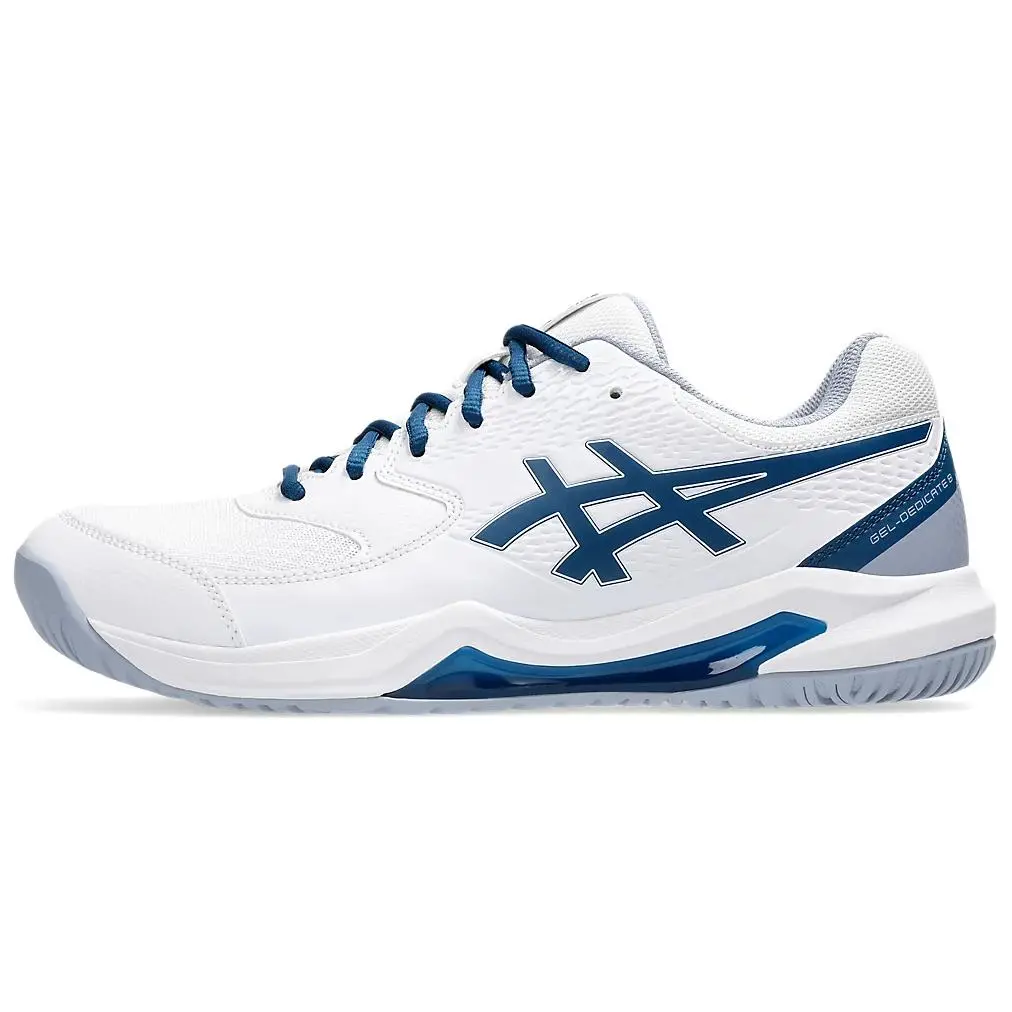 ASICS GEL Dedicate 8 Low Top Tennis Shoes Men's White Blue Comfort 1041A410-103