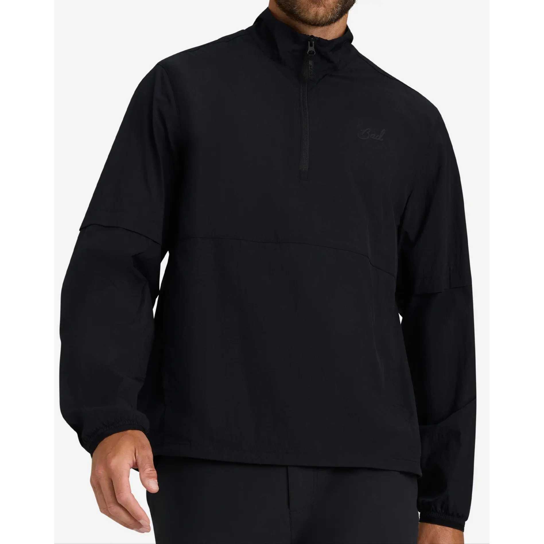 Bad Birdie Vortex Men's Packable Anorak Windbreaker in Recycled Nylon with a Kangaroo Pocket, Mesh Venting, and Adjustable Hem, Menswear, Coats, Elastic