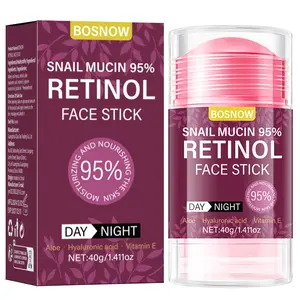 BOSNOW Snail Mucin Retinol Face Stick Moisturizer with Retinol Day & Night Lifting & Firming Anti Wrinkle Facial Moisturizer Balm Stick Nourishing Anti Aging Repair Cream for All Skin Types