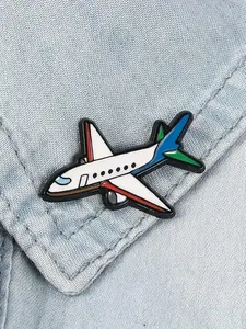 Cartoon Airplane Design Brooch, Cute Creative Airplane Brooch, Fashion Accessories for Women & Men, Trendy All-match & Exquisite Brooch for Birthday Gift