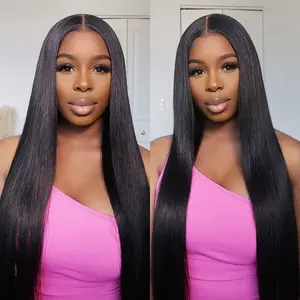 OQ HAIR 13x6 Straight Wear Go Wigs With Drawstring Pre-Everything Glueless Human Hair Wigs Pre Bleached Tiny Knots Lace Frontal Wig for Women Beginner Friendly Vacation Hair Wigs Outdoorfun dealsforyoudays