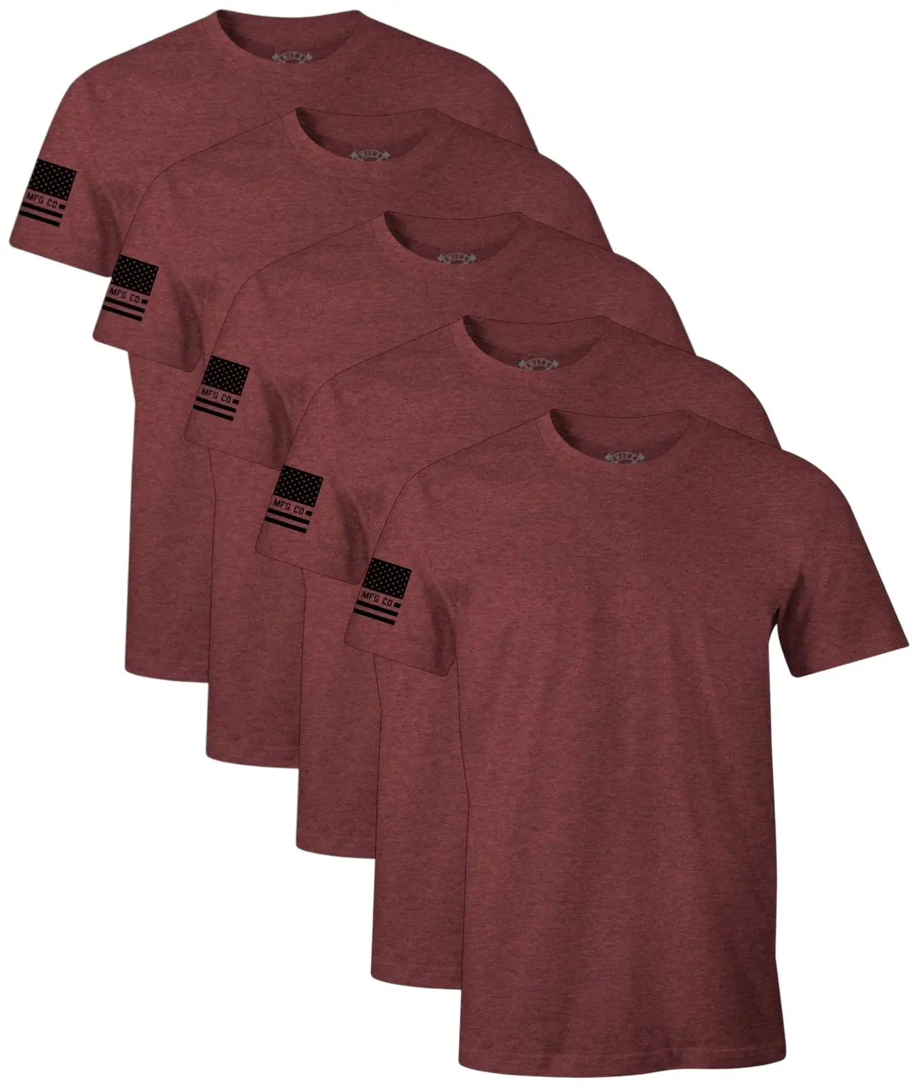 Howitzer Men's Cotton American-Themed Graphic T-Shirt - Menswear Short-Sleeve Jersey Tshirt, Standard Basic Burgundy Heather Packs, Shortsleeve, American-Themed Graphic Style