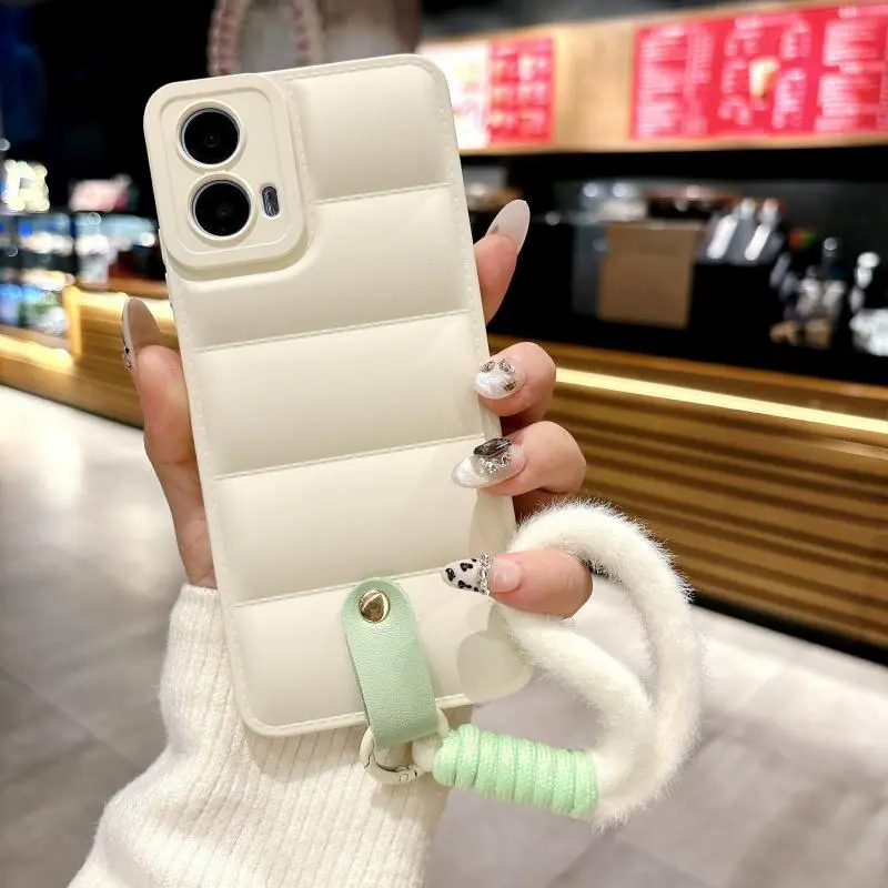 Fashion Phone Case with Lanyard, Anti-drop Cellphone Protective Case, Total Protective Shockproof Mobile Phone Cover, Shockproof Protector, Durable Cover for Motorola G13 G23 G53 G22 E32 G52 G62 G82, Casing, Shockproof Cellphone Accessory