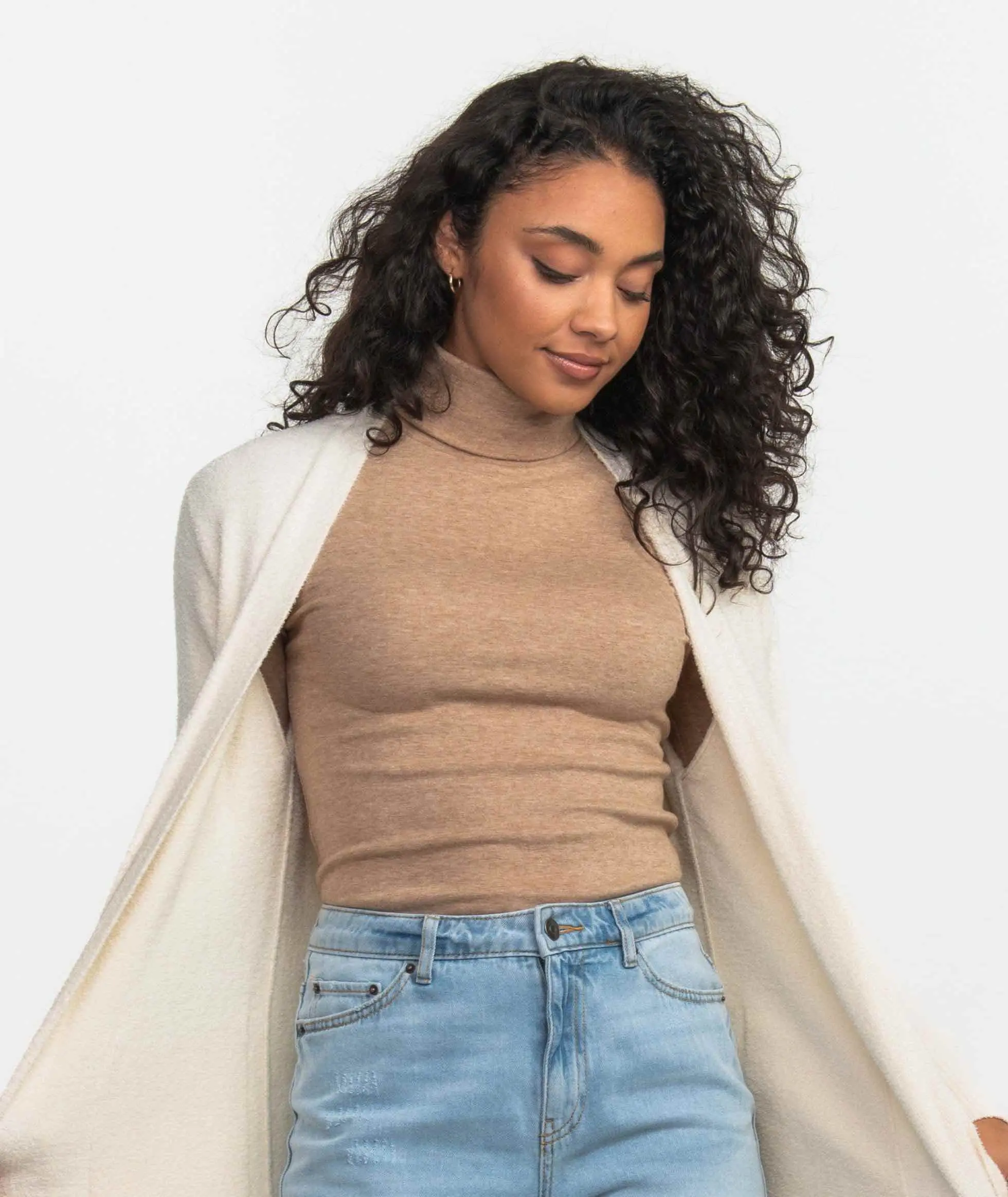 Buttery Soft Layering Turtleneck - Mocha Tan