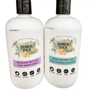 Brazilian Mist For Her,Non-Foaming Shave Gel AND Post Save Cream Set -12 oz Each, hydrating, moisturizing