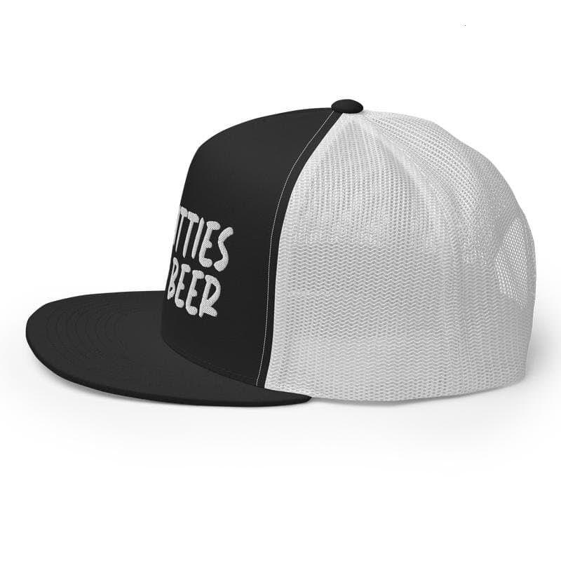 I Love Titt*es and Beer Premium Trucker Hat Flat Bill High Crown Adjustable Funny Cap