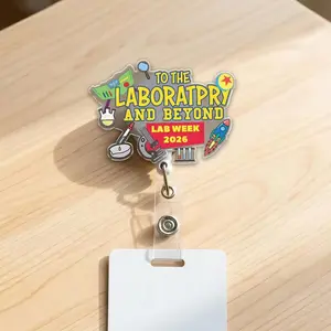 Lab Story Lab Week 2026 Badge Reel, Retractable ID Holder for Lab Tech Team Gift HUR