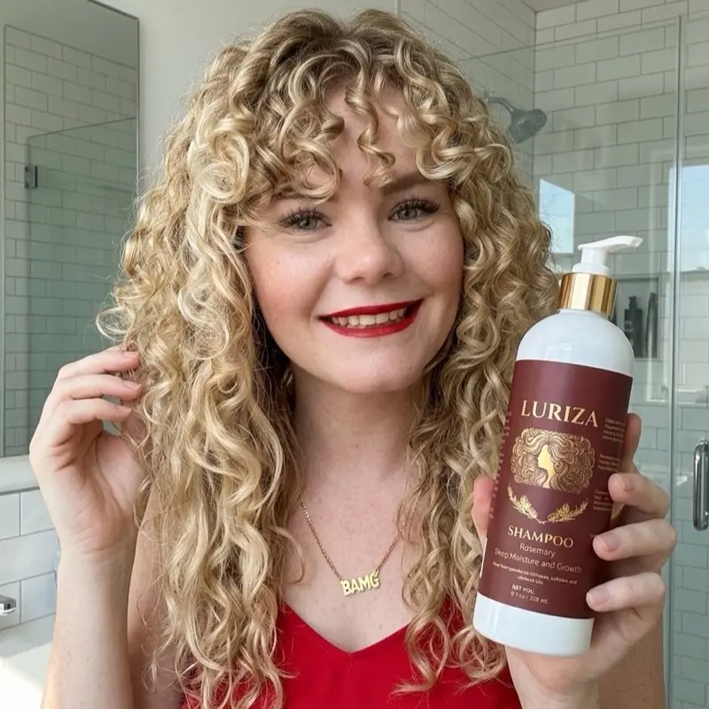 LURIZA Organic Rosemary & Flaxseed Shampoo - Hair Care   & Curls (8 oz)