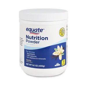Equate Adult Nutrition Powder Vanilla - Complete Balanced Meal Supplement with 26 Vitamins Minerals Protein for Muscle Health & Energy Boost