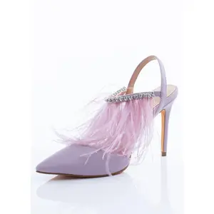 Lilac Pointed Feather Heels