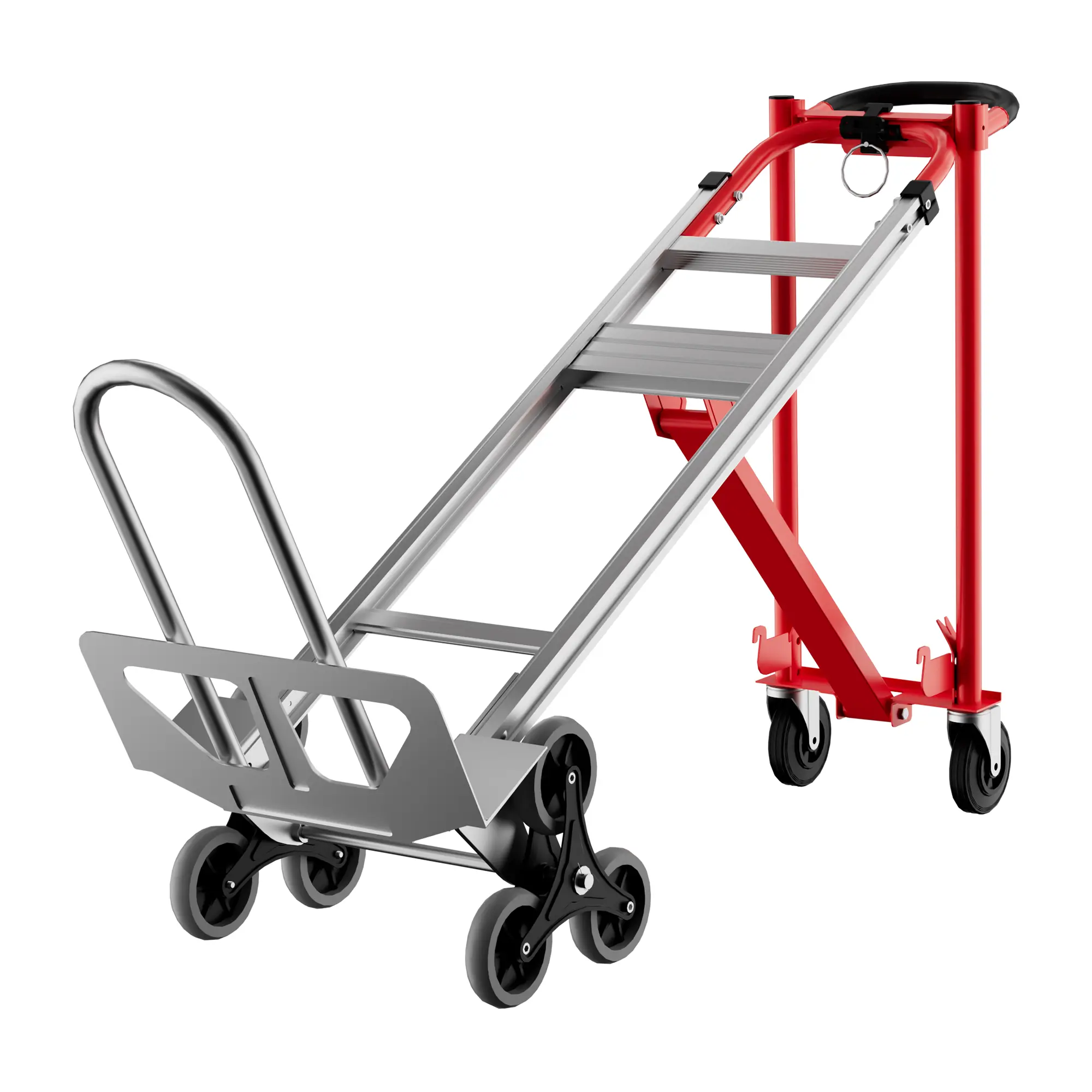 Garvee 3-in-1 Convertible Hand Truck Dolly, 800 lb Heavy-Duty Folding Platform Cart - Stair-Climbing Wheels - Collapsible Utility Moving Trolley w/ Elastic Straps for Home/Office/Warehouse