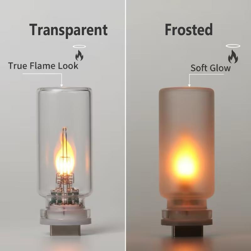 USB Flame Night Light with remote, Realistic LED Candle Flame Ambient Lamp, USB Powered Tabletop Light with remote, Energy Efficient Decor for Car, Bedroom, Party, Christmas & New Year Gift