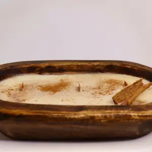 Warm Apple Pie Wooden Bowl Candle