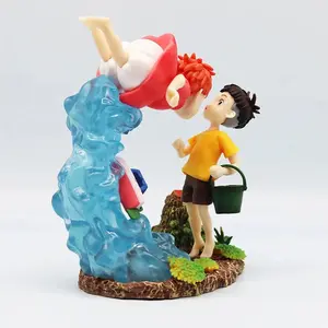 Anime Ponyo On The Cliff Figure Action Figure 15cm Ponyo Meets Sosuke Static Model Ornaments Children's Birthday Christmas Gifts