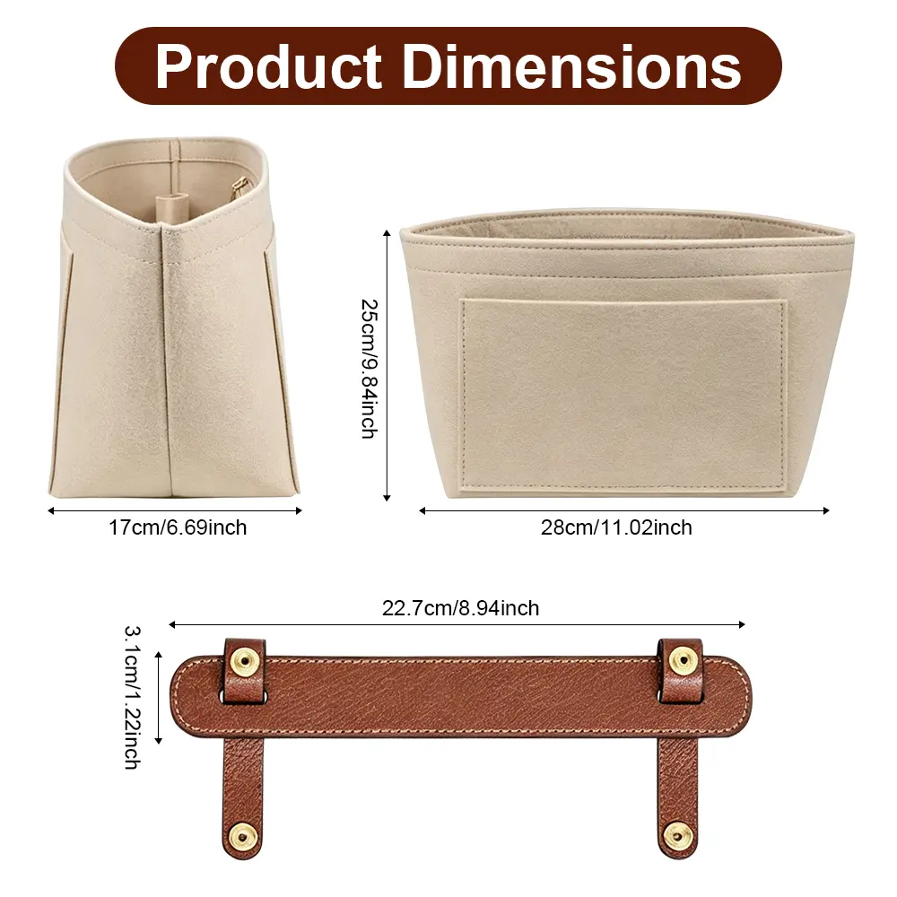 [BAG HACK] Premium Felt Insert & Handle Wrap for Longchamp - Structured Tote Organizer with Decompressing Shoulder Pad