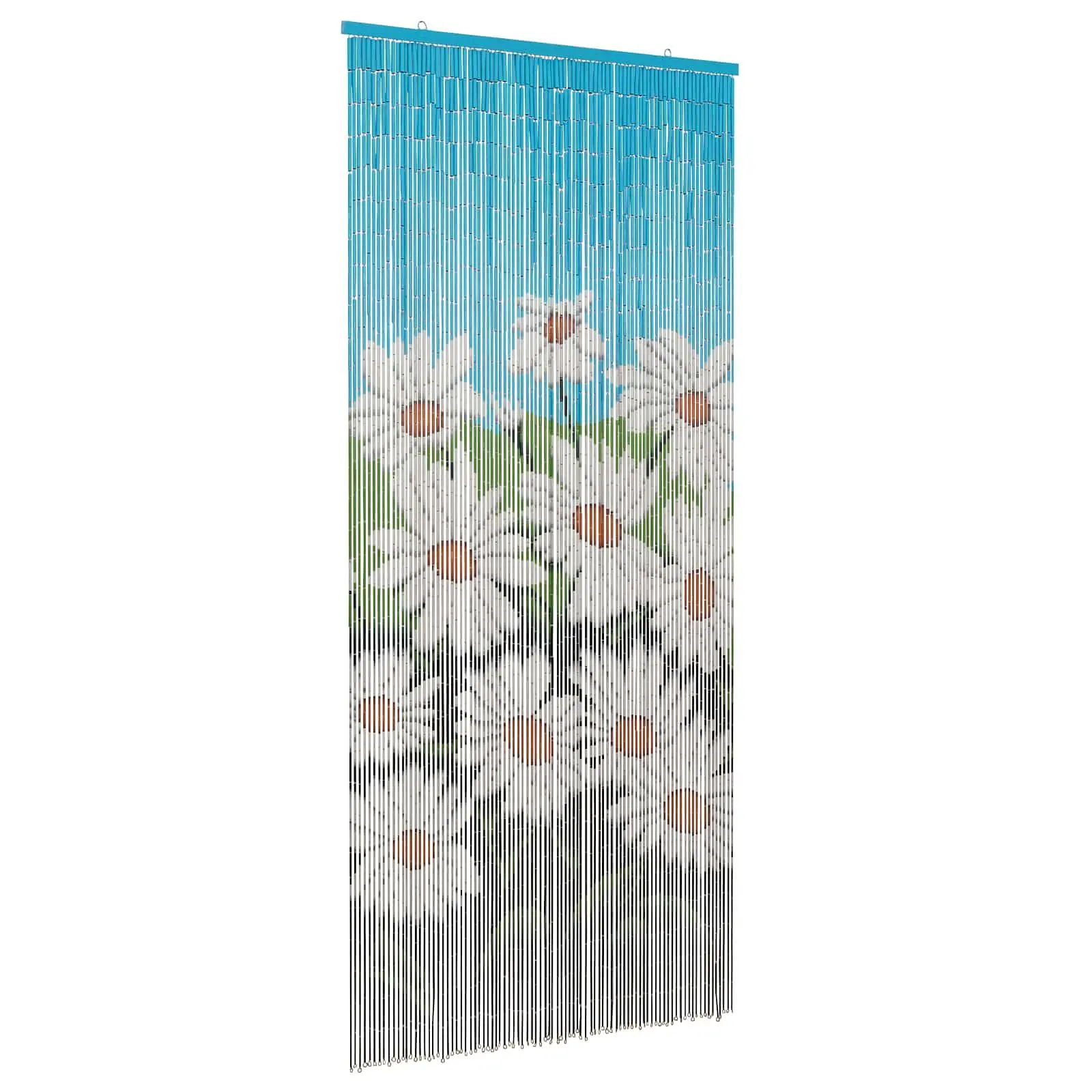 vidaXL Insect Door Curtain Multicolor 78.74 x 35.43 in Bamboo, Bamboo Curtain, Fun Indoor Divider, Beige Room Shade, Chic Window Cover, Stylish Patio Screen 42030055