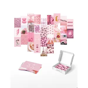 Pink  Collage Kit Wall Decor Poster - Set of 30 or Set of 50