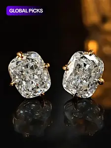 1 Pair Romantic Cubic Zirconia Stud Earrings For Women High Quality Earrings For Party Engagement Anniversary Jewelry Valentine's Day Gift Artificial Zirconia Earrings