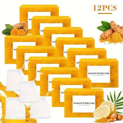Gufdums Turmeric Bar Soap - Deep Cleansing, Moisturizing Bath & Body Care for Dry, Combination Skin, Unisex Adults, All Body Areas Including Arm, Ft-Friendly Cleanser