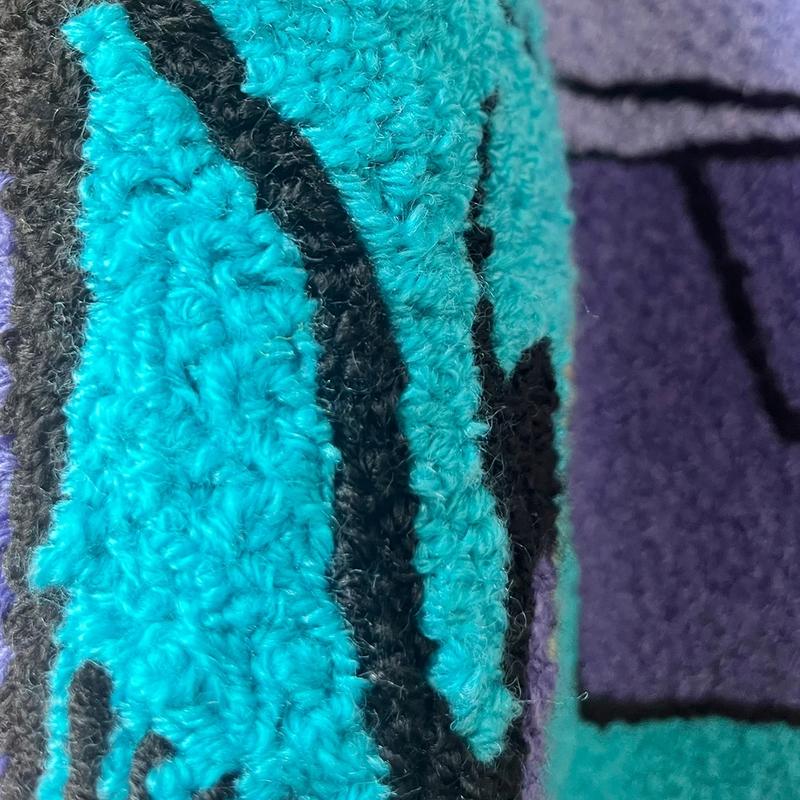 High-Density Tufted Carpet with Tpr Anti-Slip Bottom, Cool Blue Car Design, Soft Skin-Friendly, Easy to Clean, Retro Home Decor