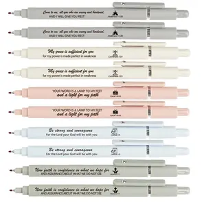 Bible Verse Press Gel Pen, 6 Counts/set Christian Stylus Pen with Inspirational Quotes, Bible Verse Gift Bulk for Touch Screens Women Men Church Gift Sunday School Student Teacher Favor Office