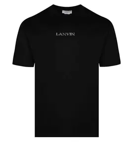 Lanvin Embroidered Logo Short Sleeve Tee Shirt Black