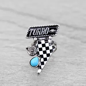 Turbo Checkered Thunder Cuff Ring