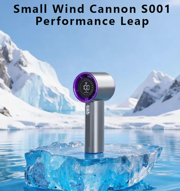 Turbo Handheld Portable Fan - 100 Stepless Speeds, LED Digital Display, Brushless Motor, 1200mAh USB-C Rechargeable Battery, Ultra-Quiet Cooling, Indoor-Outdoor Use, Cool Outdoor Gadgets with USB Port & LED Light for Travel, Office Desk