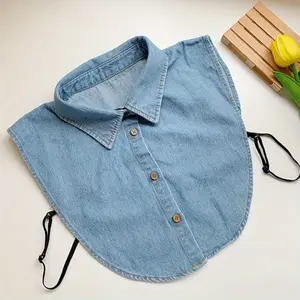 4pcs Fake Collar Detachable Dickey Collar Half Shirts Round Collar Blouse False Collar Top for Women Outfits