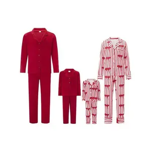 Christmas Whole Fa.Mily Boe Striped Matching Pjs Sets Button Down Lunge Set Santa Claus Holiday Festival 2 Piece Xmas Loungewear