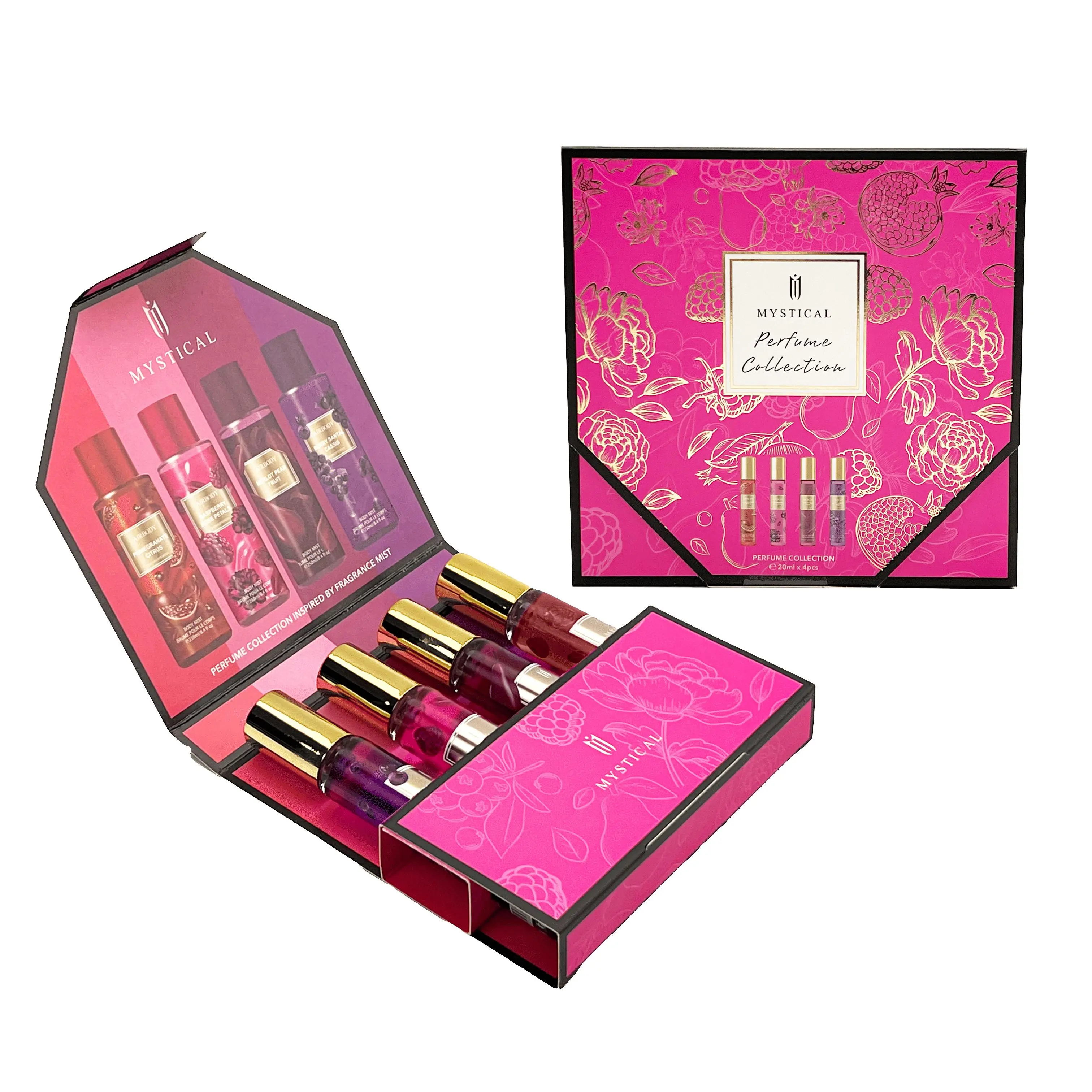 Women's Fragrance Gift Set - 4-Piece Youth Fragrance Sets with Floral Fruit Scents, 20ml Travel Size Portable Sprays, Gift Box for Scent Layering, Signature Scent