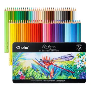 Ohuhu Professional ColoredPencils 72-color Oil-based for Coloring Portrait Sketching Landscape DurableSoftCore for Artist Adult Beginners HalawaSeries