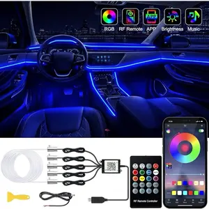 5 in 1 Interior Car LED Strip Lights with Wireless APP and Remote Control, 236 Inches Fiber Optic, 16 Million Colors Car Neon Lights